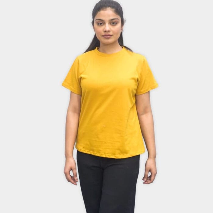 Feel Confident & Beautiful Women’s Yellow Cotton T-Shirt – Ultra-Soft, All-Day Comfort