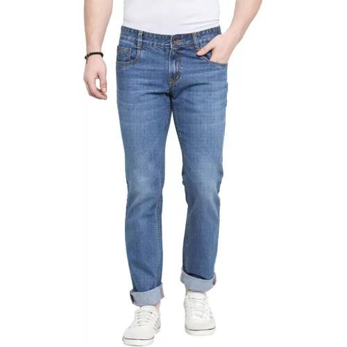 Men's Slim High Rise Blue Jeans With Comfort and Sleek Fit