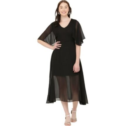 Mars Fashions Fit and Flare Black Dress