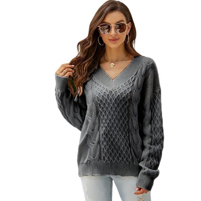 Mars Fashions Knit Sweater Dark Grey