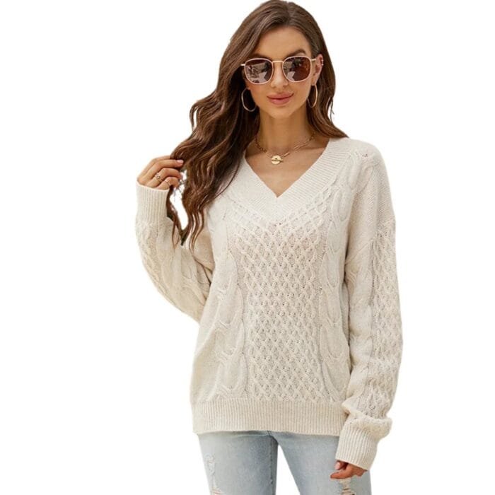 Mars Fashions Knit Sweater Milky White