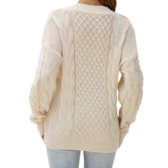 Mars Fashions Knit Sweater Milky White back side