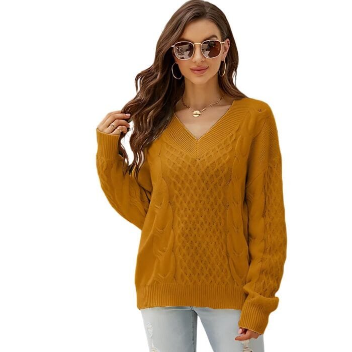 Mars winter wear Knit Sweater earthy yellow