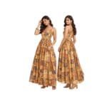 Mars Gown Ghanderi silk orange color