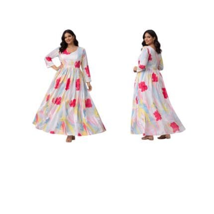 Mars Gown Ghanderi silk white color