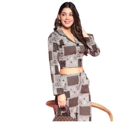 Coord Set Cocoa Brown Patchwork