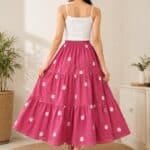 Women's Printed Flared Midi Skirt – Elegant, Comfortable & Trendy