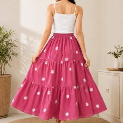 Women's Printed Flared Midi Skirt – Elegant, Comfortable & Trendy