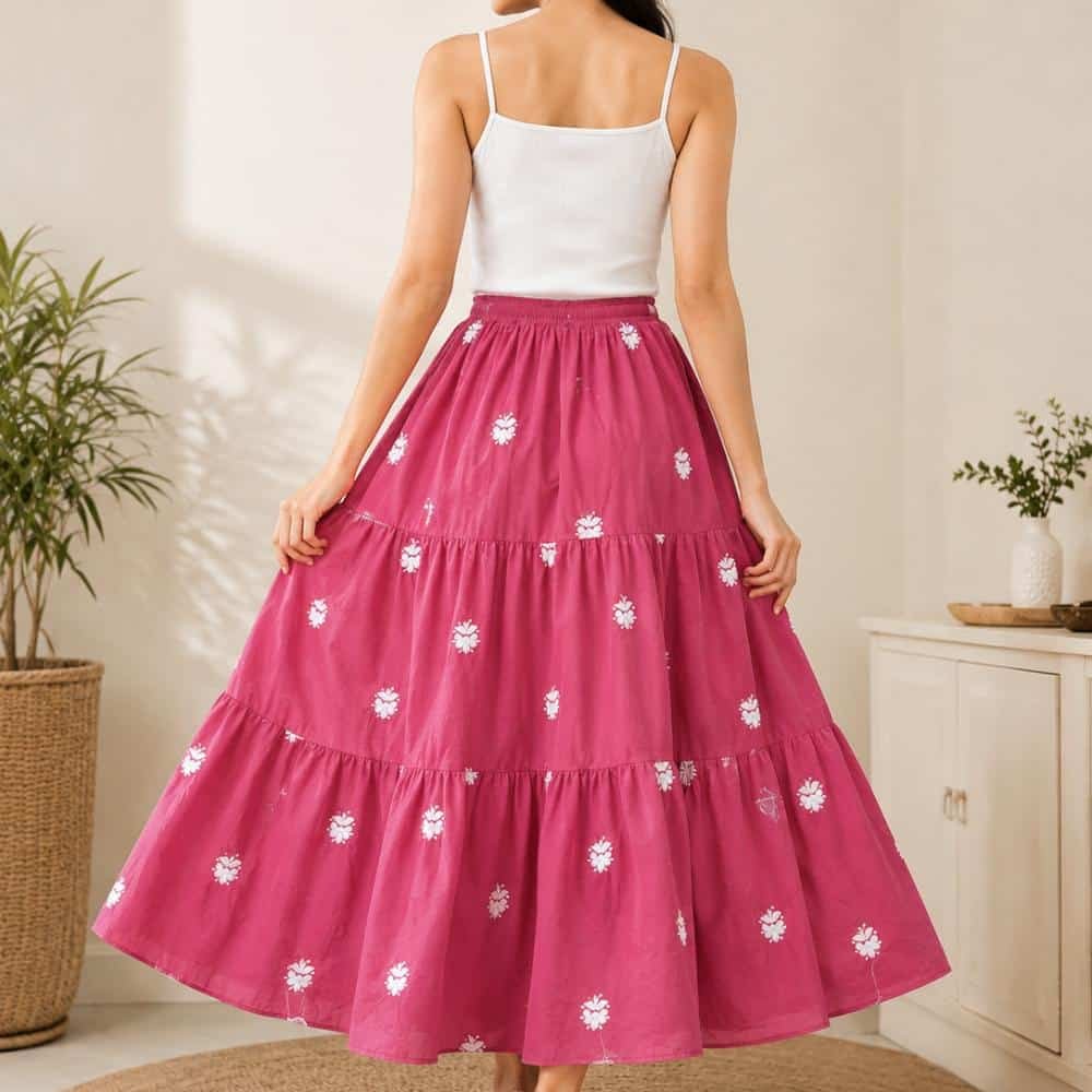Women's Printed Flared Midi Skirt – Elegant, Comfortable & Trendy