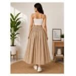 Women's Printed Flared Midi Skirt